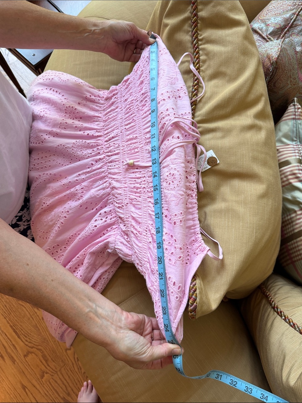 MELLODAY Pink Eyelet Maxi Dress with Smocked Bodice - Picture 10 of 13